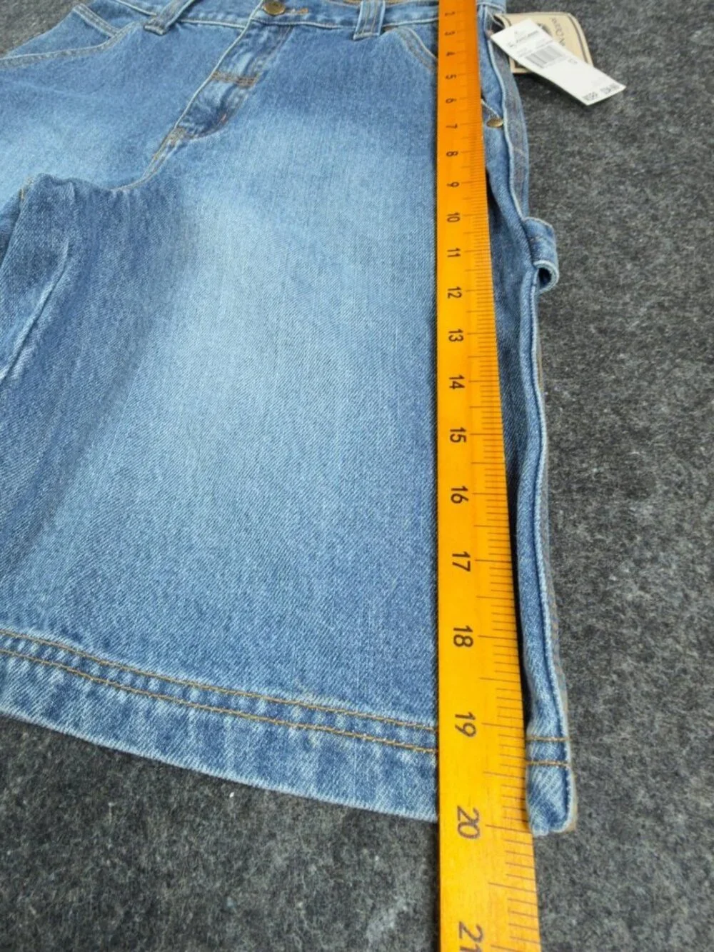 VTG John Deere Carpenter Shorts Boys 12 Denim Utility Workwear Jorts NOS NWT